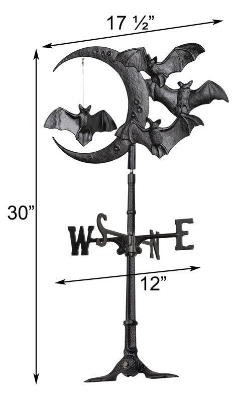 Whitehall Bat Large Accent Rooftop Weathervane, Black