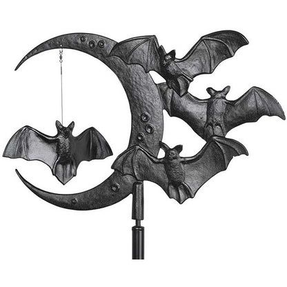 Whitehall Bat and Moon Garden Weathervane, Black