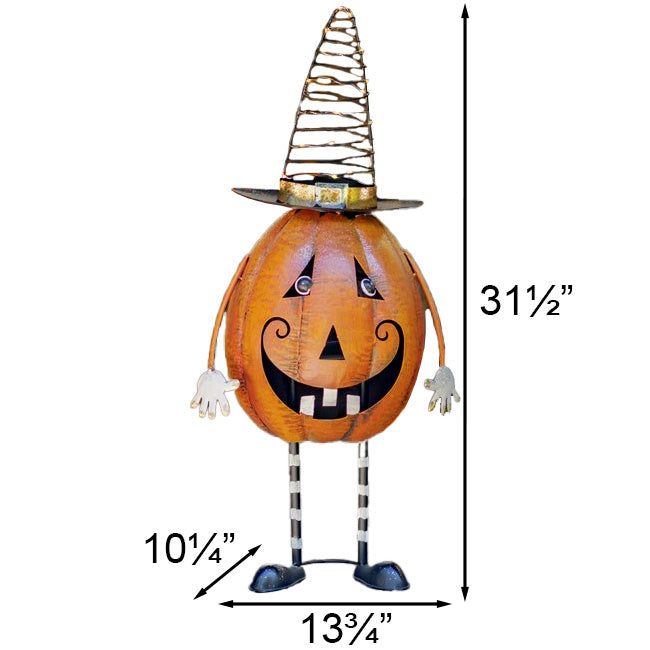 Zaer Standing Jack-O-Lantern with LED Witch Hat